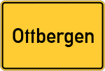Place name sign Ottbergen, Kreis Höxter