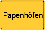 Place name sign Papenhöfen