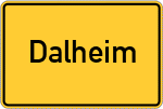 Place name sign Dalheim, Westfalen
