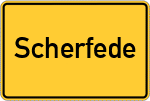 Place name sign Scherfede
