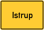 Place name sign Istrup, Kreis Detmold
