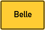 Place name sign Belle, Kreis Detmold