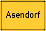 Place name sign Asendorf, Lippe