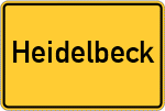 Place name sign Heidelbeck