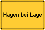 Place name sign Hagen bei Lage, Lippe