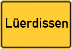 Place name sign Lüerdissen, Kreis Lemgo