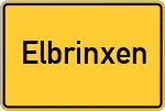 Place name sign Elbrinxen