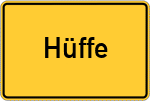 Place name sign Hüffe
