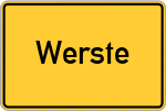 Place name sign Werste