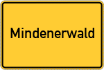 Place name sign Mindenerwald