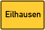 Place name sign Eilhausen, Kreis Lübbecke, Westfalen