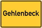 Place name sign Gehlenbeck, Kreis Lübbecke, Westfalen