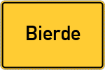 Place name sign Bierde, Weser
