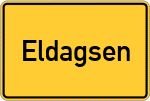 Place name sign Eldagsen, Kreis Minden, Westfalen