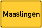 Place name sign Maaslingen, Kreis Minden, Westfalen