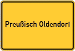 Place name sign Preußisch Oldendorf