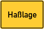 Place name sign Haßlage, Westfalen