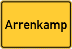Place name sign Arrenkamp, Kreis Lübbecke, Westfalen