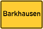 Place name sign Barkhausen, Kreis Büren, Westfalen