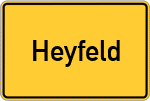 Place name sign Heyfeld, Westfalen