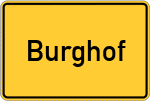 Place name sign Burghof, Westfalen
