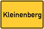 Place name sign Kleinenberg, Kreis Büren, Westfalen