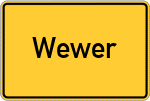 Place name sign Wewer