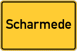 Place name sign Scharmede