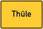 Place name sign Thüle, Westfalen