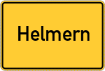 Place name sign Helmern, Kreis Büren, Westfalen