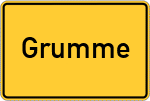 Place name sign Grumme