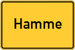 Place name sign Hamme