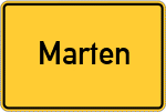 Place name sign Marten