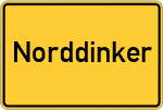 Place name sign Norddinker