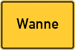 Place name sign Wanne