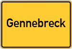 Place name sign Gennebreck