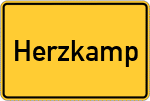 Place name sign Herzkamp