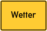 Place name sign Wetter