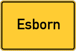 Place name sign Esborn