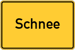Place name sign Schnee
