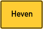 Place name sign Heven