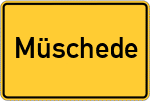 Place name sign Müschede