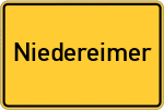 Place name sign Niedereimer
