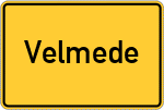 Place name sign Velmede