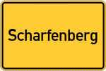 Place name sign Scharfenberg, Kreis Brilon