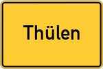 Place name sign Thülen
