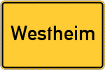 Place name sign Westheim, Westfalen
