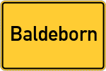 Place name sign Baldeborn
