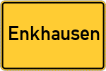 Place name sign Enkhausen, Kreis Meschede