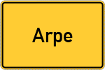 Place name sign Arpe